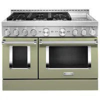 KitchenAid 48" 6.3 Cu. Ft. Double Oven 6-Burner Freestanding Gas Range (KFGC558JAV) - Avocado