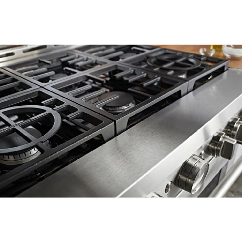 KitchenAid 36" 5.1 Cu. Ft. True Convection 6-Burner Freestanding Gas Range (KFGC506JSS) - Stainless