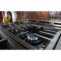 Cuisinière gaz autonome four autonett. conv. vérit. 6 brûleurs 36 po KitchenAid (KFGC506JSS) - Inox