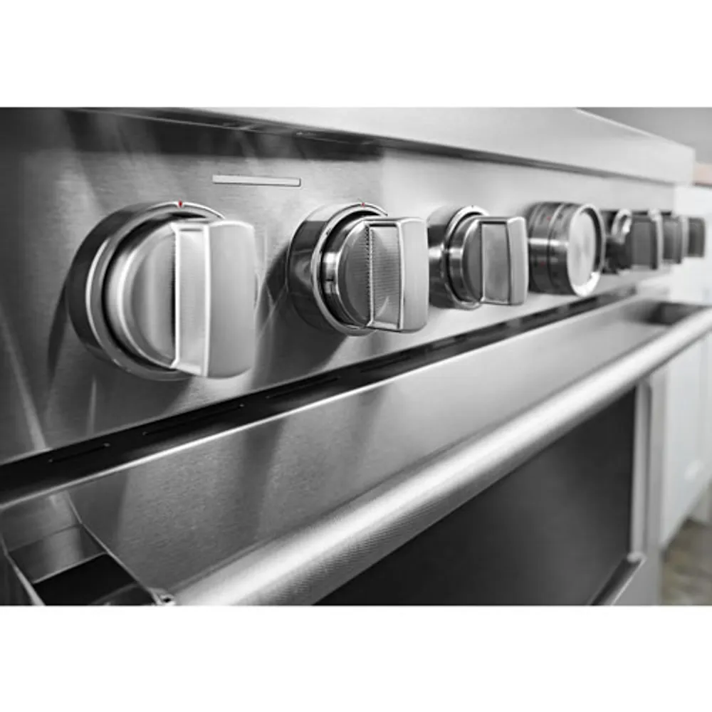 Cuisinière gaz autonome four autonett. conv. vérit. 6 brûleurs 36 po KitchenAid (KFGC506JSS) - Inox