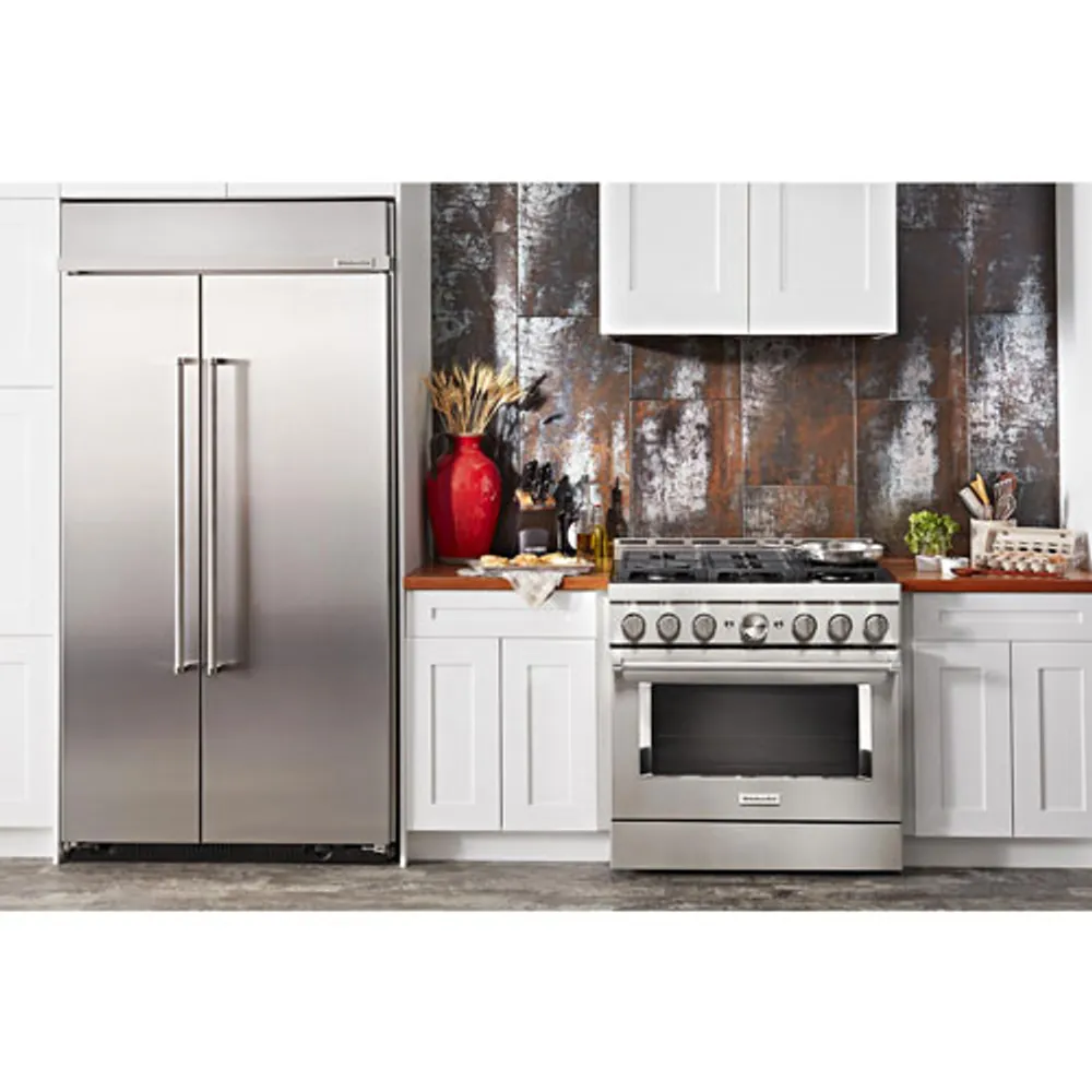 KitchenAid 36" 5.1 Cu. Ft. True Convection 6-Burner Freestanding Gas Range (KFGC506JSS) - Stainless