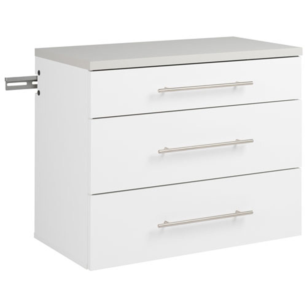 HangUps 2-Piece Transitional 3-Drawer & 2-Shelf Wall Storage Cabinet Set - White