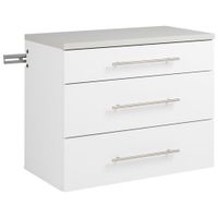 HangUps 2-Piece Transitional 3-Drawer & 2-Shelf Wall Storage Cabinet Set - White