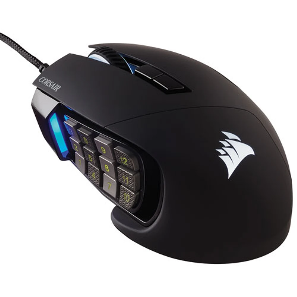 Souris de jeu optique de 18 000 ppp Scimitar RGB Elite de Corsair - Noir