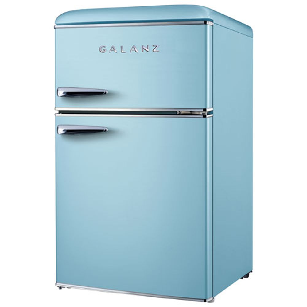 Galanz 3.1 Cu. Ft. Freestanding Top Freezer Retro Bar Fridge (GLR31TBEER) - Blue