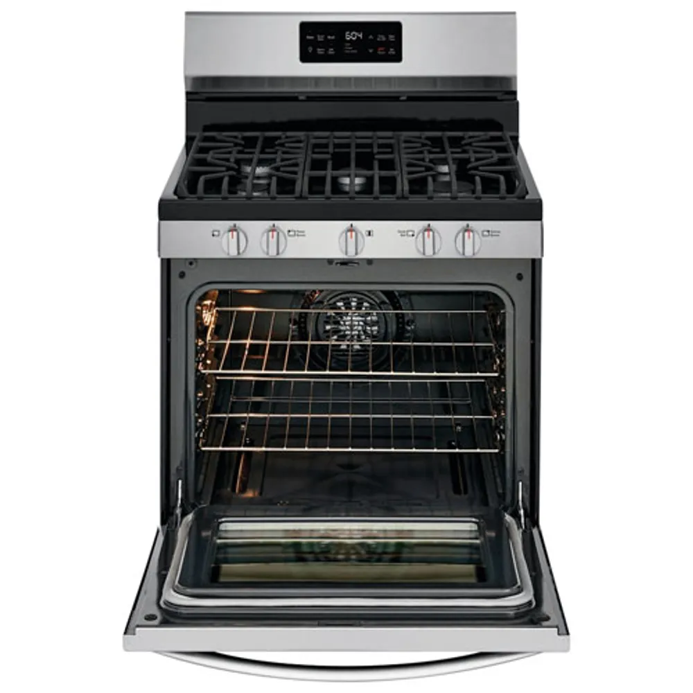 Frigidaire Gallery 30" 5.0 Cu. Ft. Fan Convection 5-Burner Gas Range (GCRG3038AF) - Stainless Steel