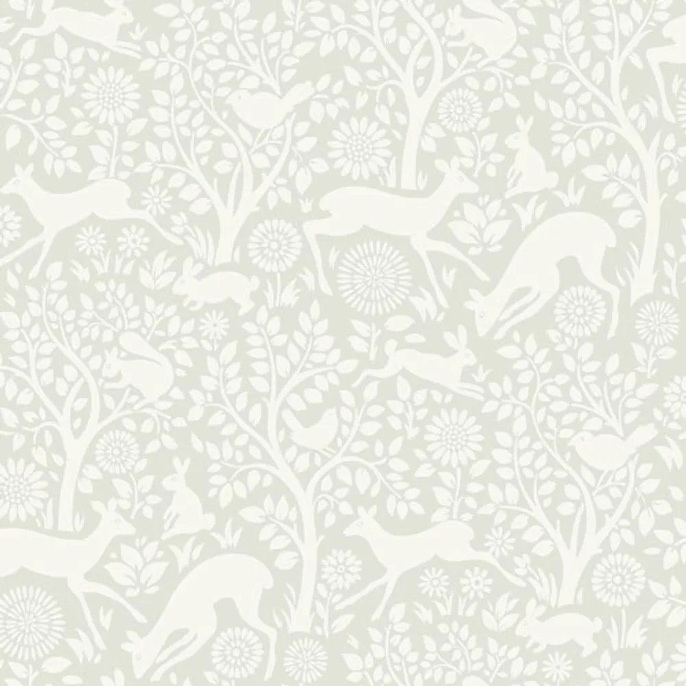 Chesapeake Animals Wallpaper - Anahi Light Grey Forest Fauna