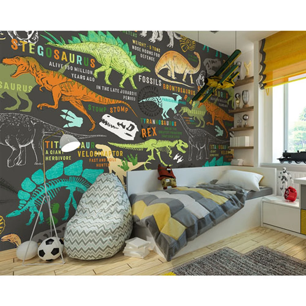 Décoration murale de dinosaures de Wall Rogues - Brun