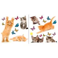 Home Decor Line Playful Cats and Butterflies Window Decal