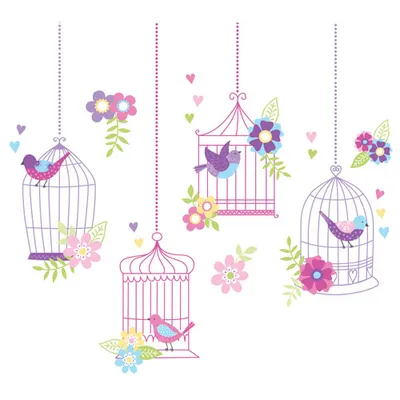 WallPops Chirping The Day Away Wall Art Kit - Purple