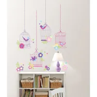 WallPops Chirping The Day Away Wall Art Kit - Purple