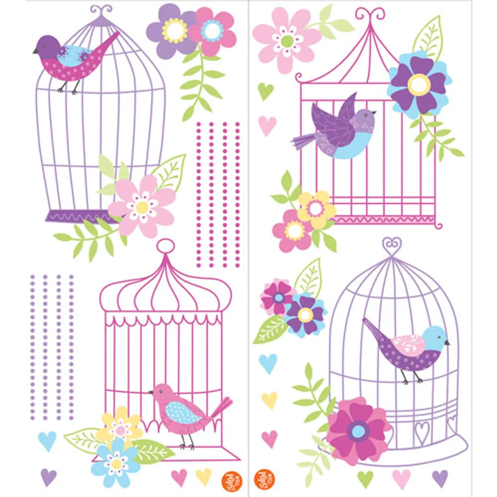 WallPops Chirping The Day Away Wall Art Kit - Purple