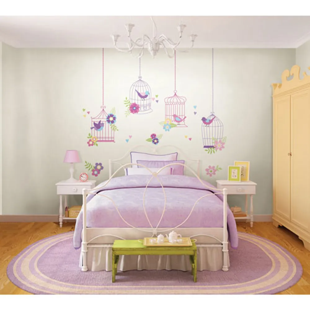 WallPops Chirping The Day Away Wall Art Kit - Purple