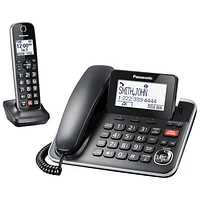 Téléphone avec ou sans fil à 1 combiné DECT 6.0 avec répondeur de Panasonic (KXTGF870B)