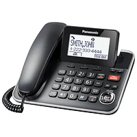 Téléphone avec ou sans fil à 1 combiné DECT 6.0 avec répondeur de Panasonic (KXTGF870B)