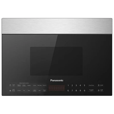 Four à micro-ondes à hotte intégrée de Panasonic - 1,4 pi³ - Verre noir fumé