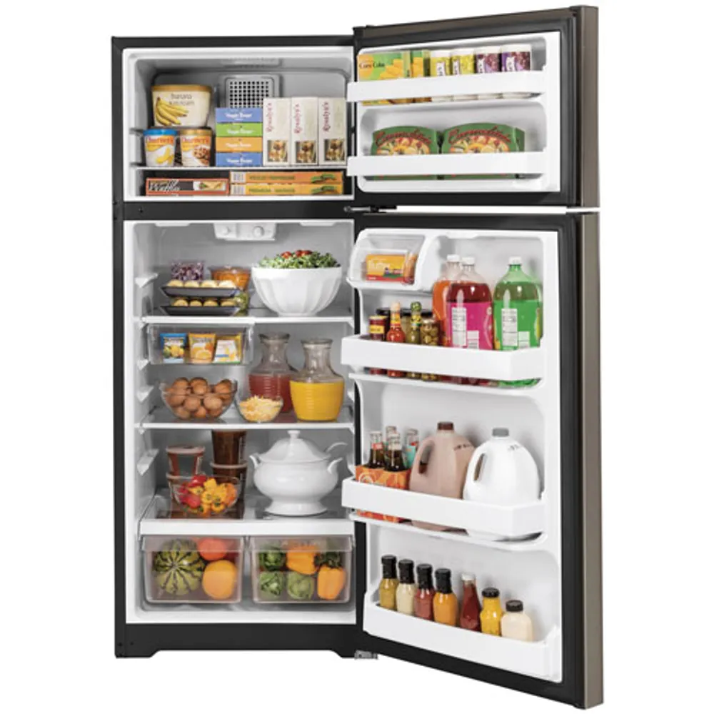 GE 28" 17.5 Cu. Ft. Top Freezer Refrigerator (GTE18GMNRES) - Slate