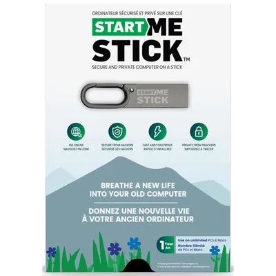 StartMeStick Private and Secure Computer Stick (PC/Mac) - Unlimited Devices - 1 Year