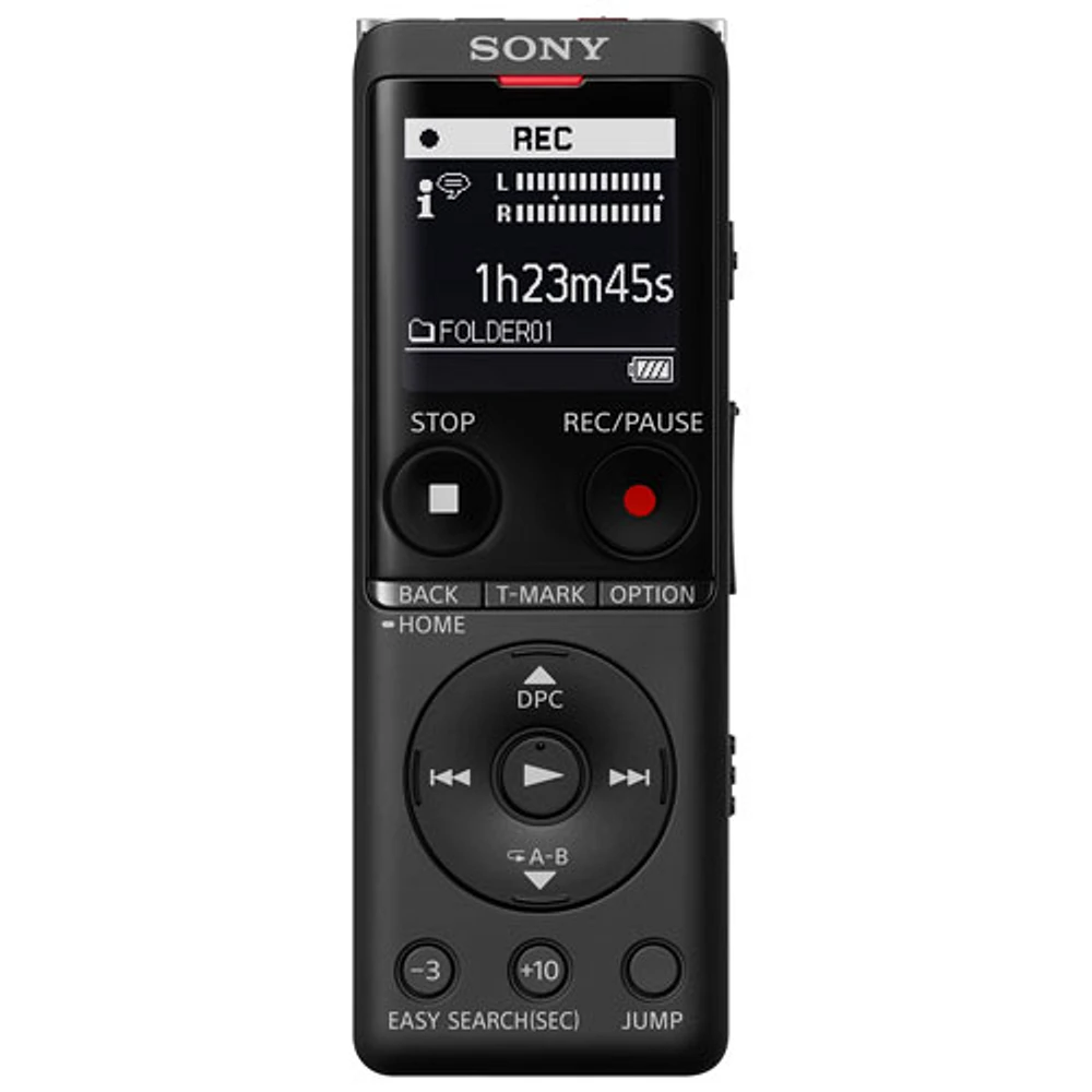 Enregistreur vocal de 4 Go de Sony avec port USB intégré (ICDUX570BLK) - Noir