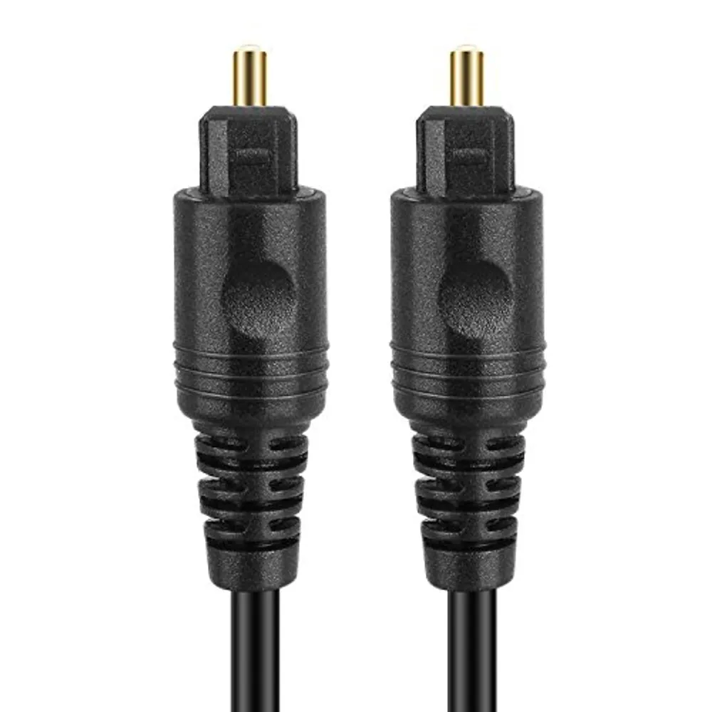 TNP Toslink Digital Optical Audio Cable (6 Feet) Home Theater Fiber Optic  Toslink Male to Male Optical Plug Wire Cord