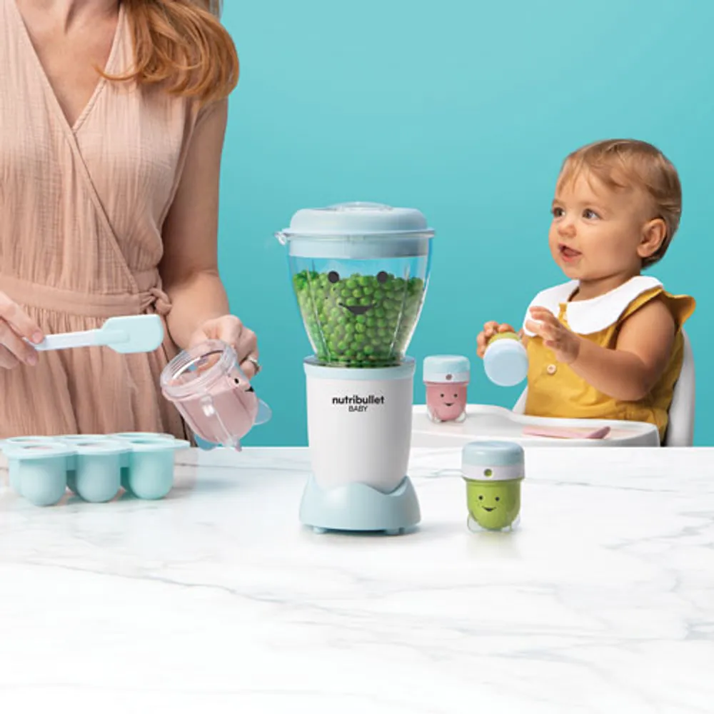 NutriBullet Baby Food Prep System 0.9L 200-Watt Blender - Matte White/Blue