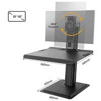 North Bayou Ergonomic Standing Desk with Single Monitor Integration