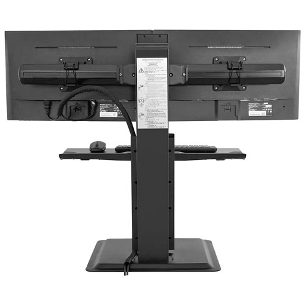 North Bayou Ergonomic Standing Desk with Double Monitor Integration - Black