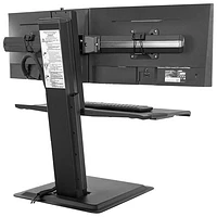 North Bayou Ergonomic Standing Desk with Double Monitor Integration - Black