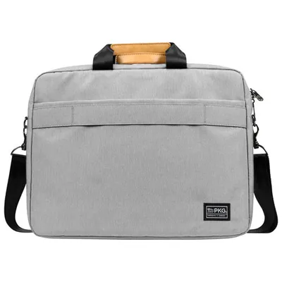 PKG Spadina 16" Laptop Designer Bag - Light Grey/Tan