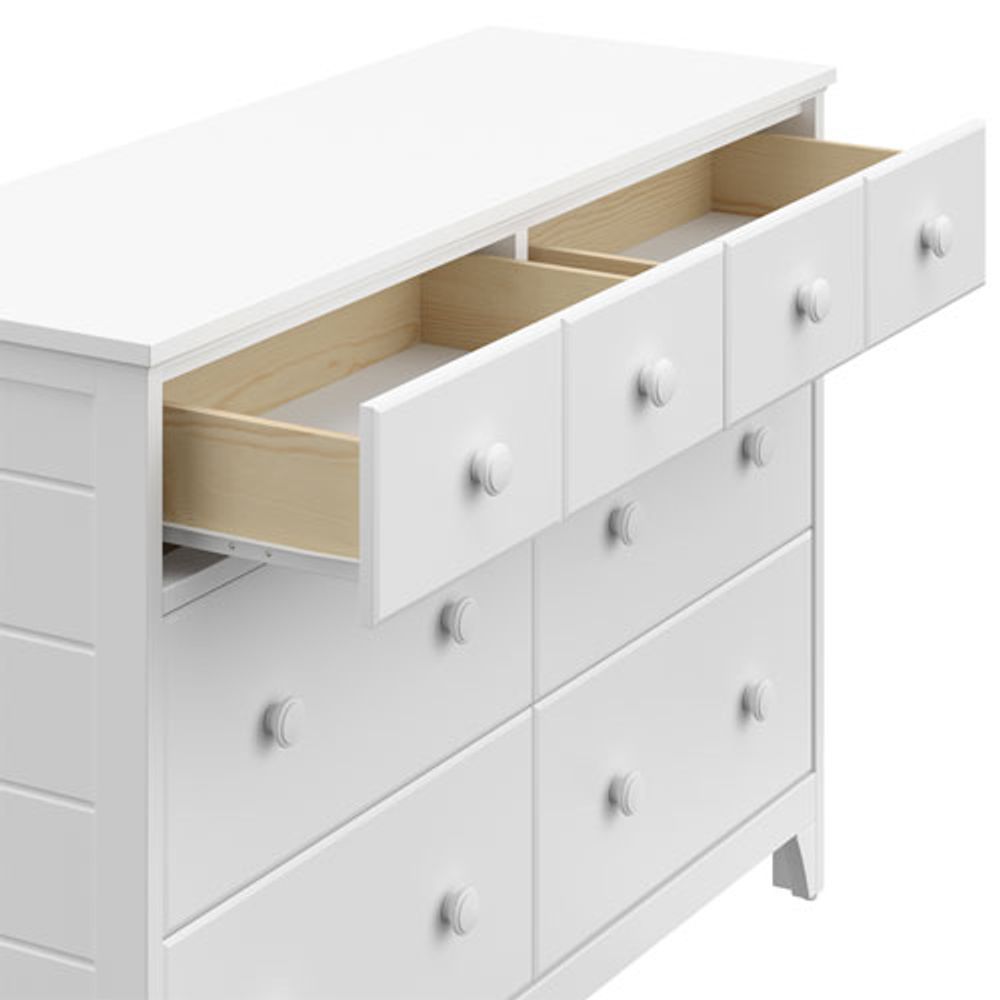 Storkcraft Moss 6-Drawer Double Nursery Dresser - White