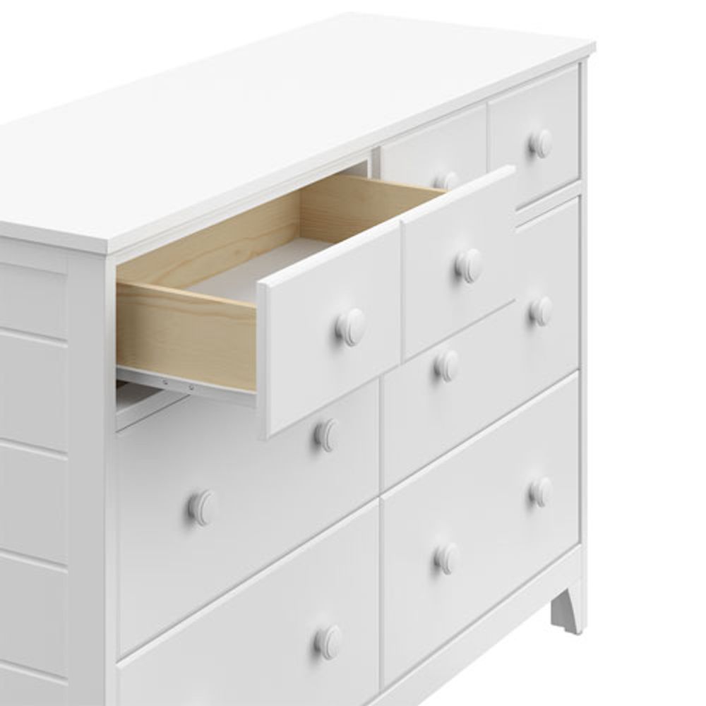 Storkcraft Moss 6-Drawer Double Nursery Dresser - White