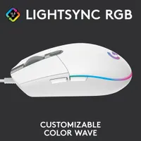 Logitech G203 LIGHTSYNC 8000 DPI Optical Gaming Mouse - White