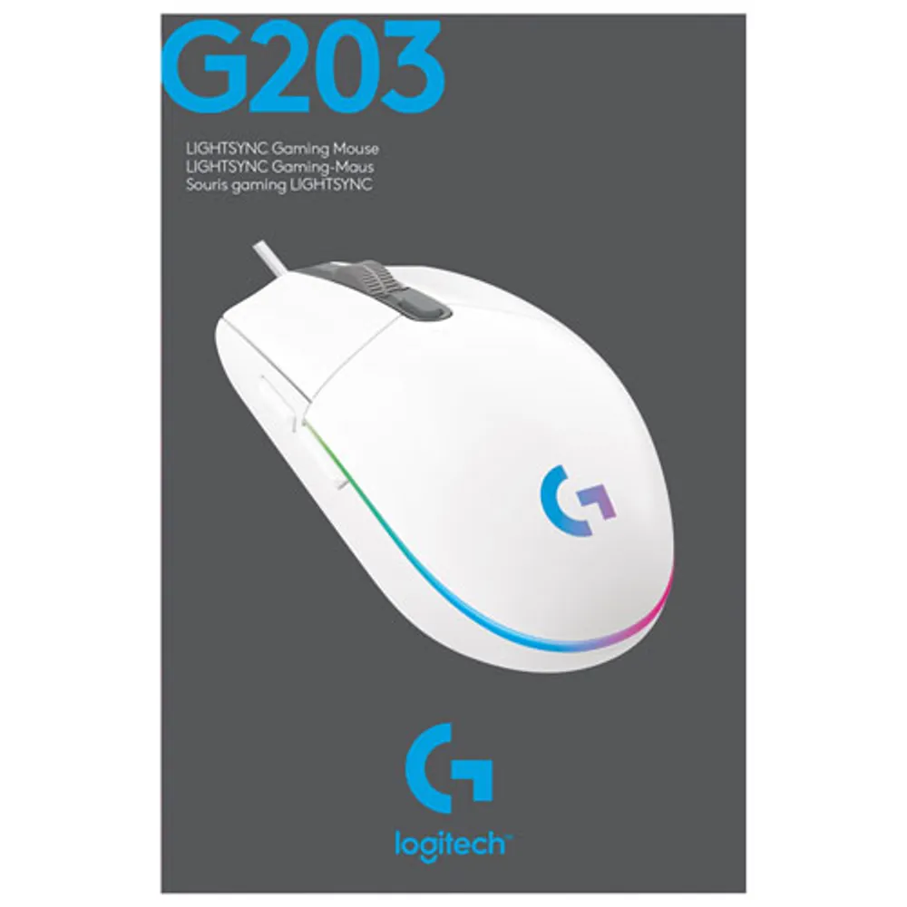 Logitech G203 LIGHTSYNC 8000 DPI Optical Gaming Mouse - White