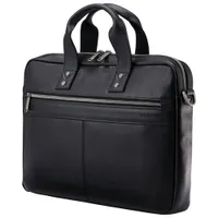 Samsonite Classic Leather Solid 15.6" Laptop Designer Bag - Black