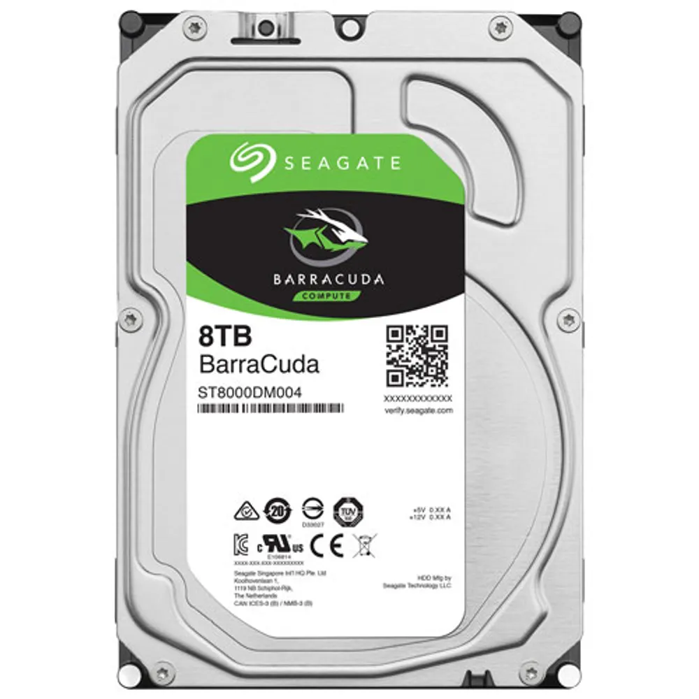 Disque dur interne SATA 3,5 po 8 To 5400 tr/min BarraCuda de Seagate pour PC (ST8000DMA04)