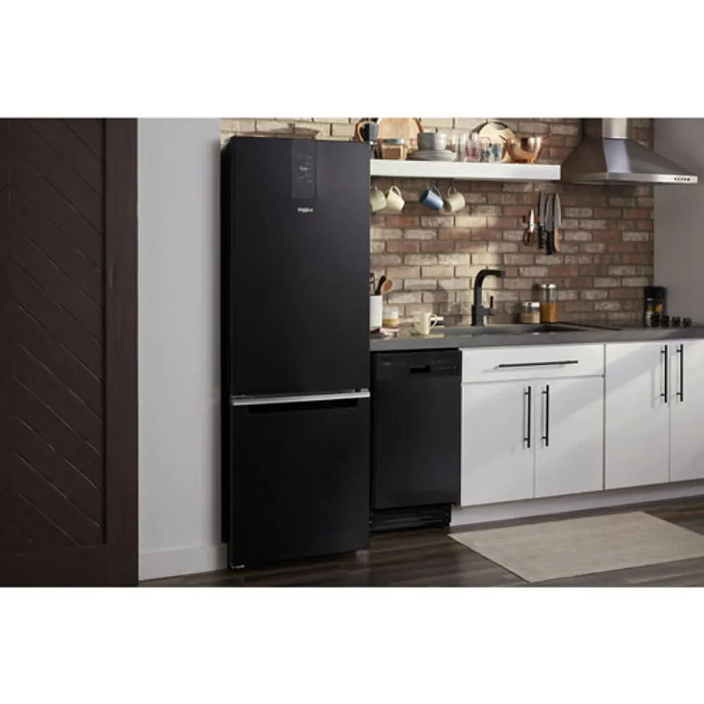 Whirlpool 24" 12.7 Cu. Ft. Bottom Freezer Refrigerator (WRB533CZJB) - Black