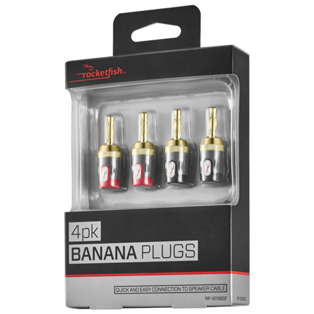 Rocketfish Banana Plug - 4 Pack - Only at Best Buy