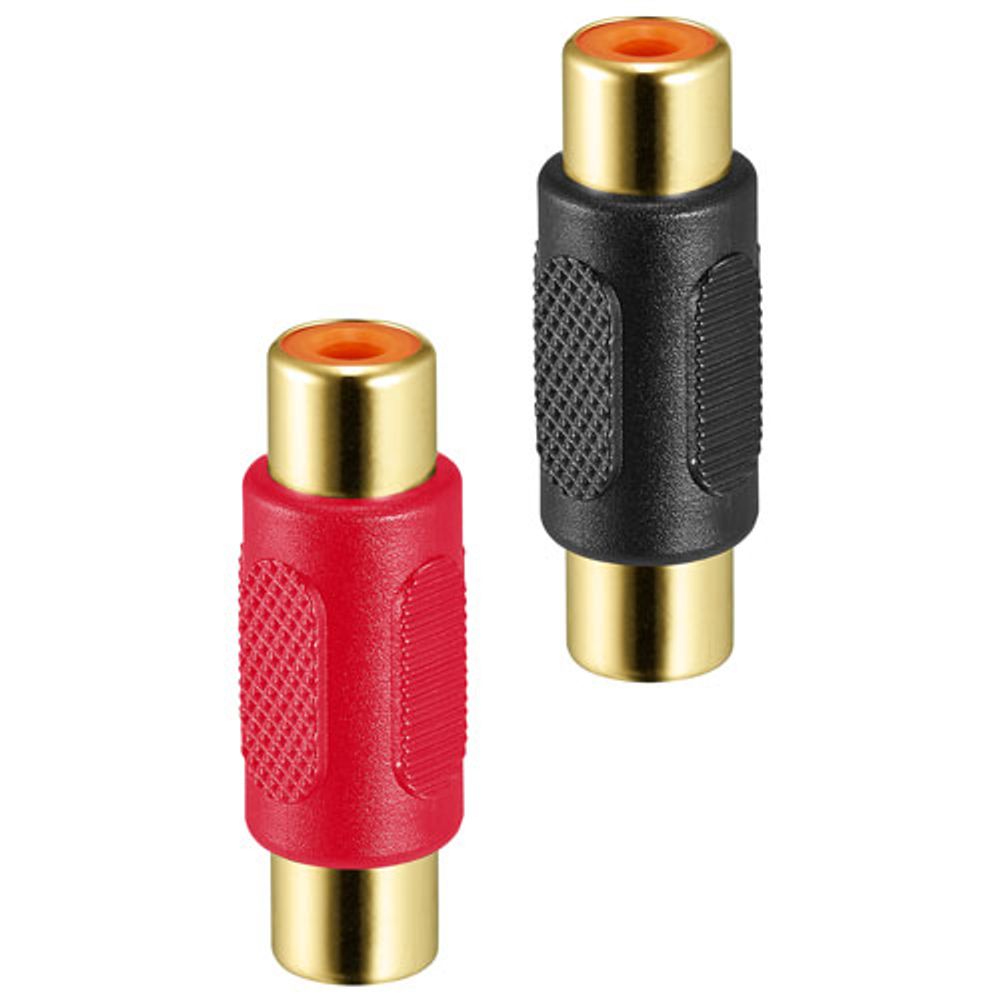 Insignia RCA Coupler - 2 Pack - Black/Red