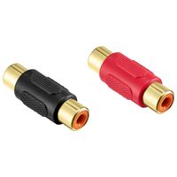 Insignia RCA Coupler - 2 Pack - Black/Red