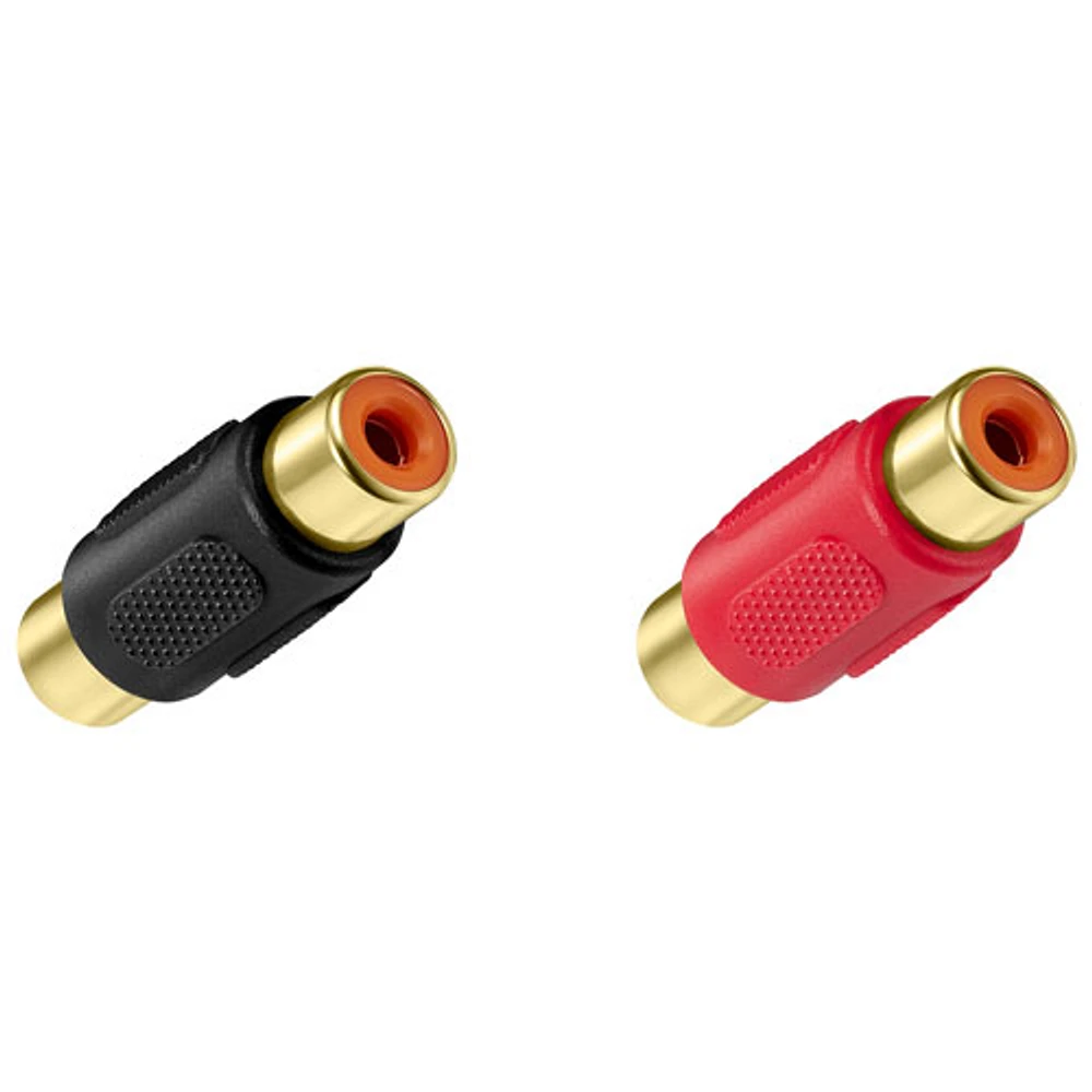 Insignia RCA Coupler - 2 Pack - Black/Red