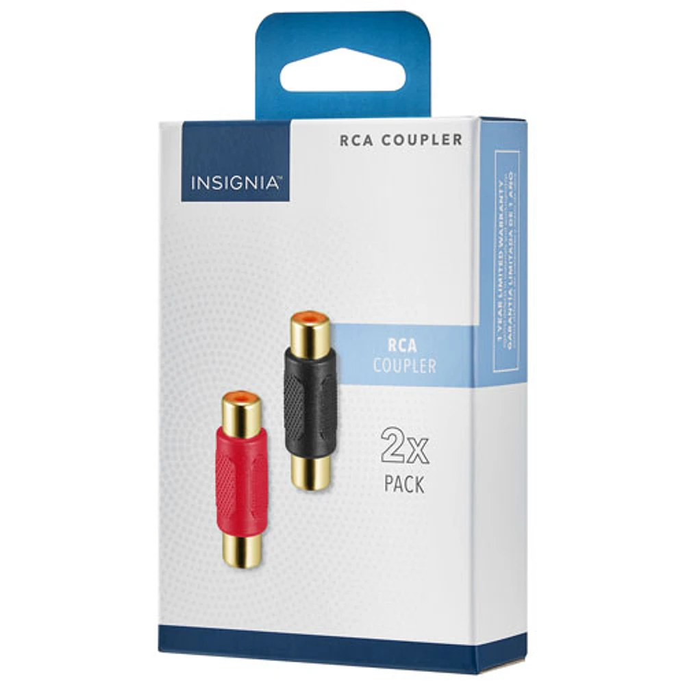 Insignia RCA Coupler - 2 Pack - Black/Red