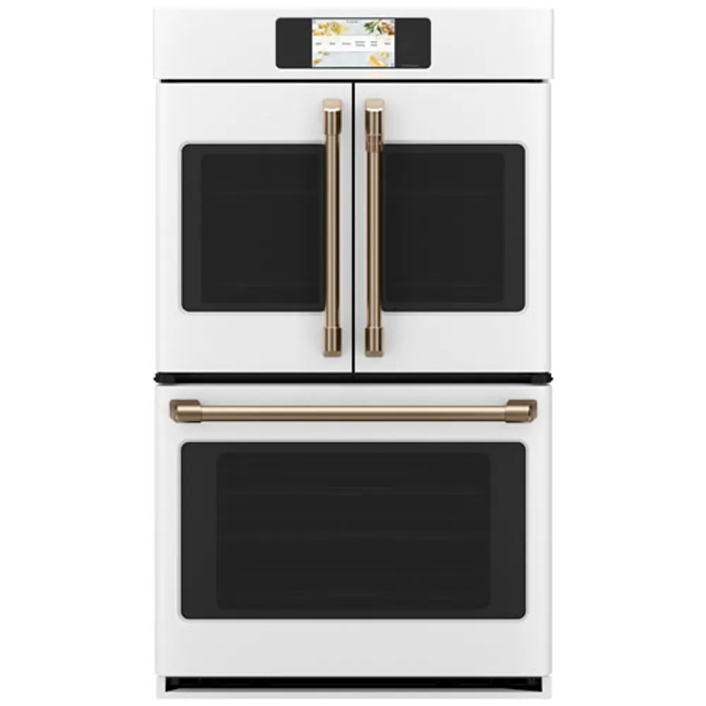 Café 30" 10 Cu. Ft. True Convection Electric Double Wall Oven (CTD90FP4NW2) - Matte White