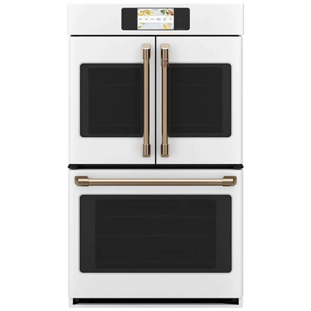 Café 30" 10 Cu. Ft. True Convection Electric Double Wall Oven (CTD90FP4NW2) - Matte White