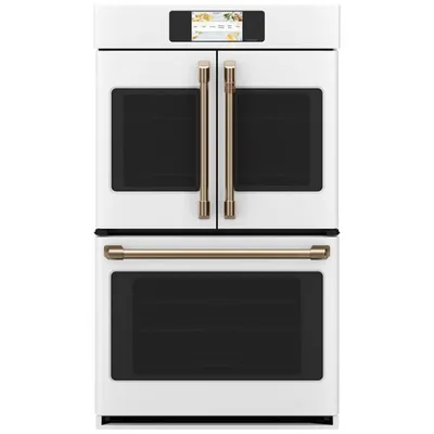 Café 30" 10 Cu. Ft. True Convection Electric Double Wall Oven (CTD90FP4NW2) - Matte White