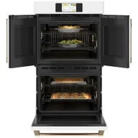 Café 30" 10 Cu. Ft. True Convection Electric Double Wall Oven (CTD90FP4NW2) - Matte White