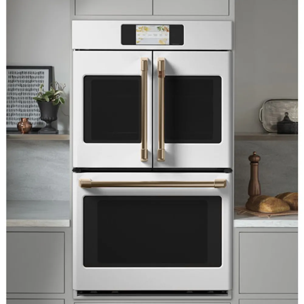 Café 30" 10 Cu. Ft. True Convection Electric Double Wall Oven (CTD90FP4NW2) - Matte White