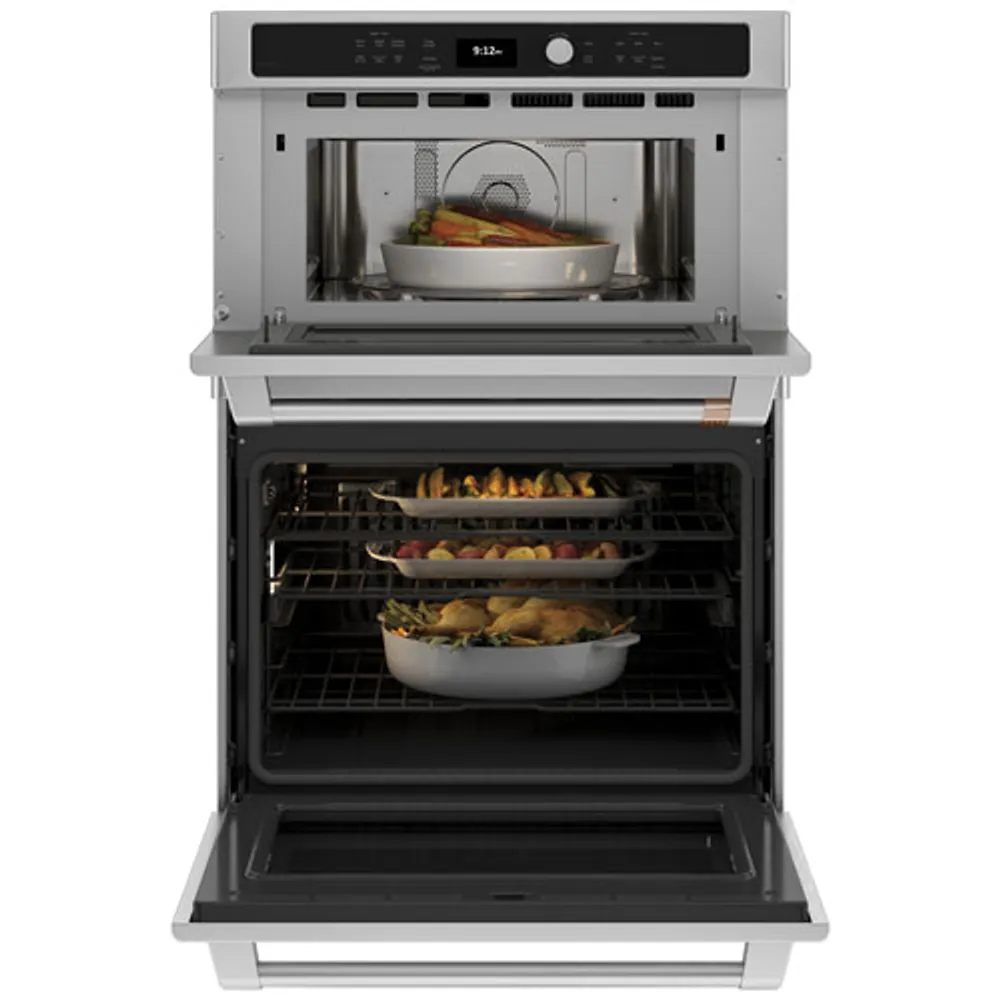 Café 30" 6.7 Cu. Ft. True Convection Electric Combination Wall Oven (CTC912P2NS1) - Stainless Steel