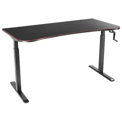 TygerClaw 63"W Height Adjustable Gaming Desk - Black