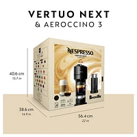 Machine à café/espresso Nespresso Vertuo Next Premium par Breville avec Aeroccino - Noir classique