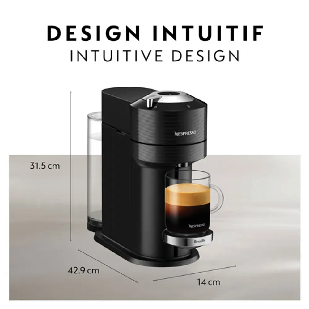 Nespresso Vertuo Next Premium Coffee & Espresso Machine by Breville with Aeroccino - Classic Black